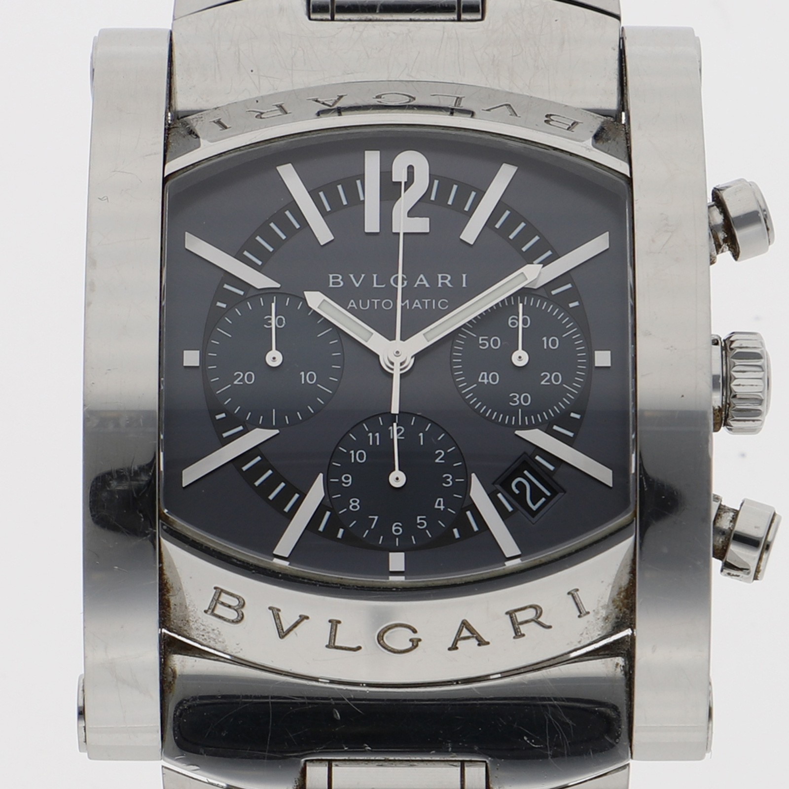 BVLGARI AA48SCH Assioma Navy gray Dial Automatic Stainless Steel Men’s