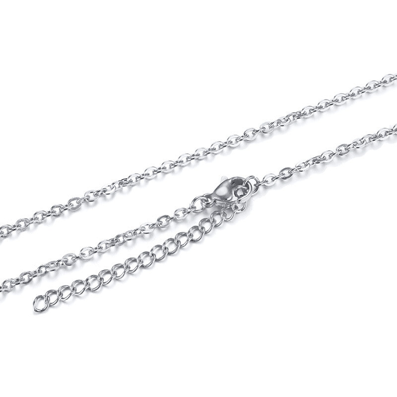 2mm Simple Fashion Pendant With Chain Neck Chain Necklace Jewelry 2 Colors Gift