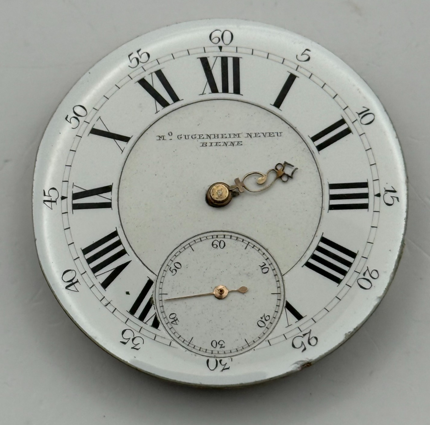 Max Gugenheim Neveu Pocket Watch Movement High Grade Antique Hunter Parts 41.2mm