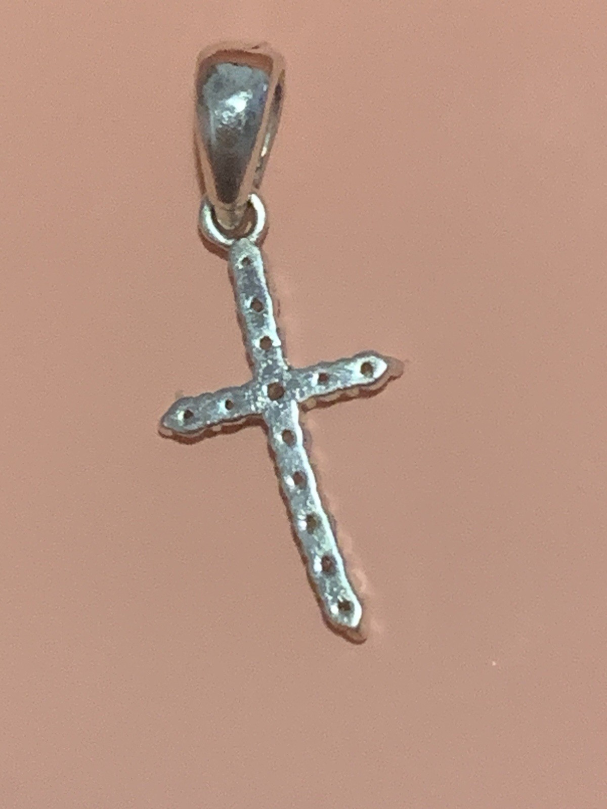 3 x Stainless SteelCZ Cross Necklace Silver ab 14 in plus heart necklaceab20inch