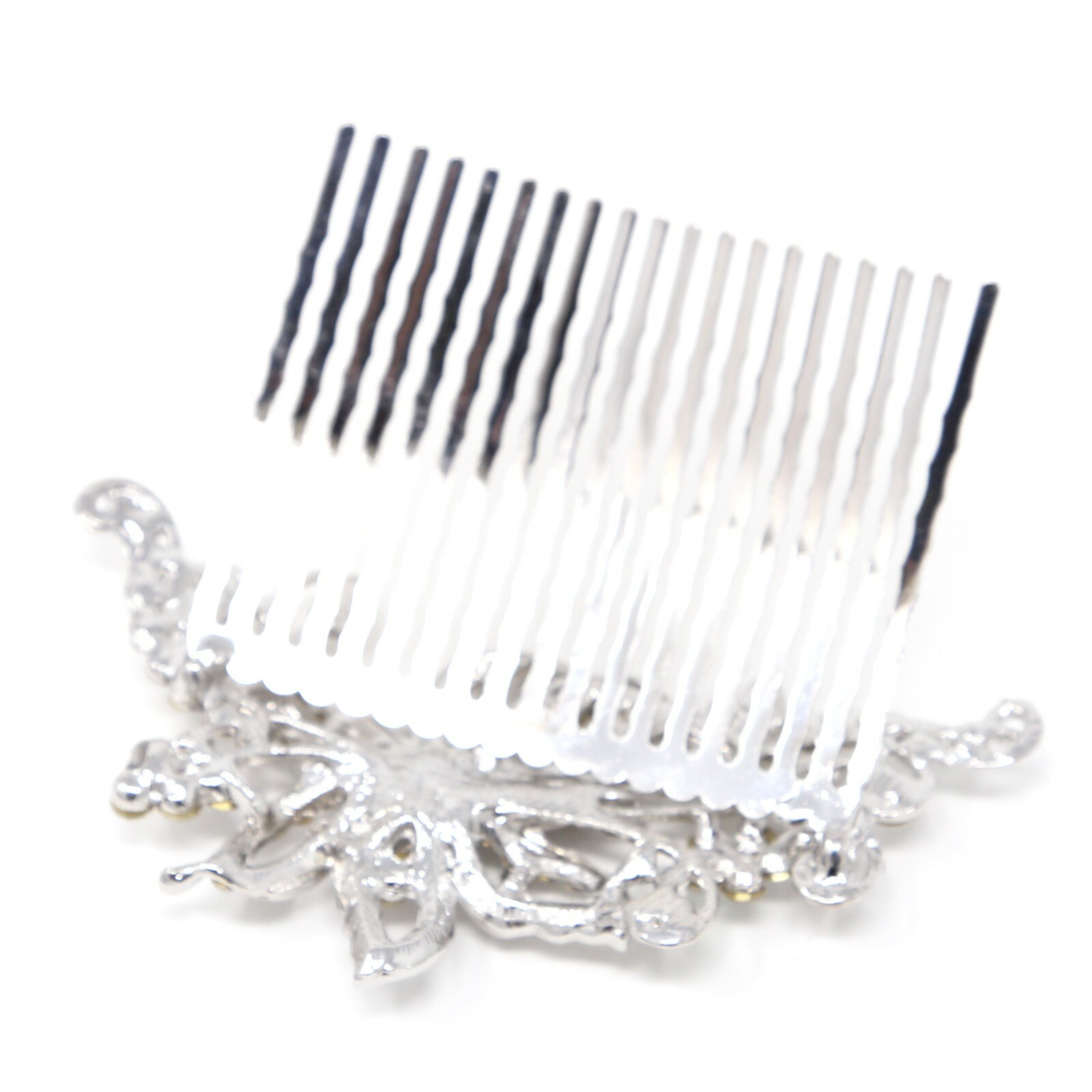 USA Seller wedding bridal crystal rhinestone silver tone hair comb