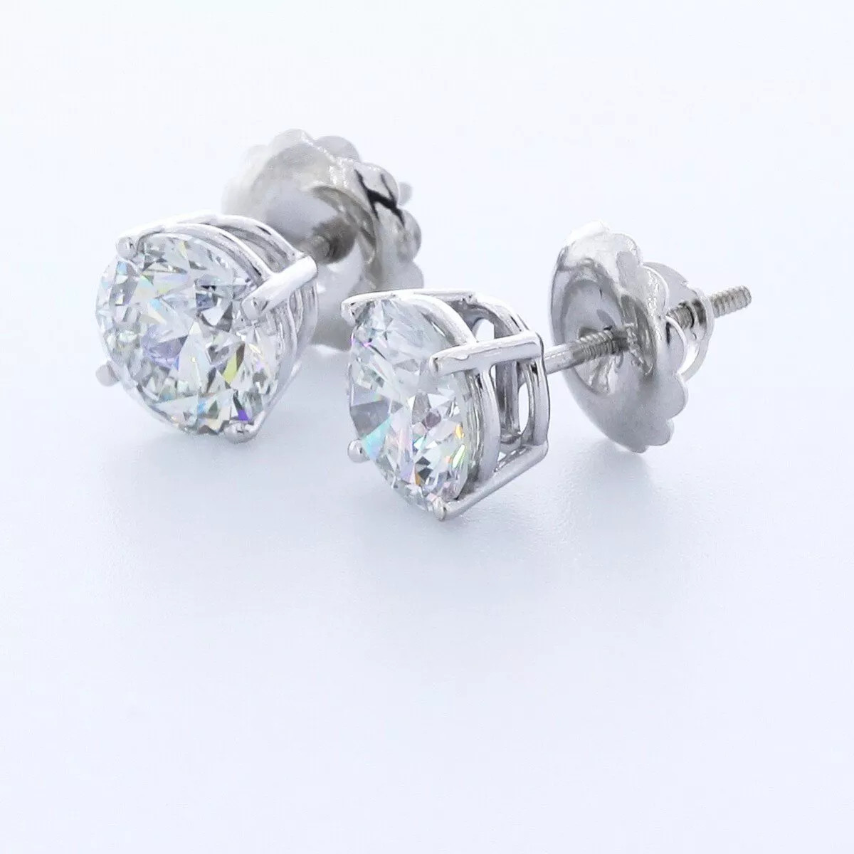 Solid 14K Yellow Gold Stud Earrings Classic 5.99 CT Round Natural Diamond G SI1