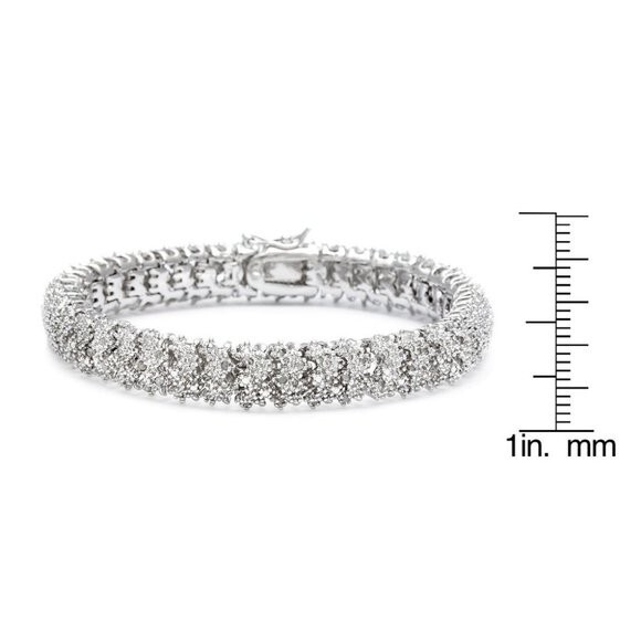 Finesque Silver Overlay 1ct TDW Diamond Bracelet Finesque