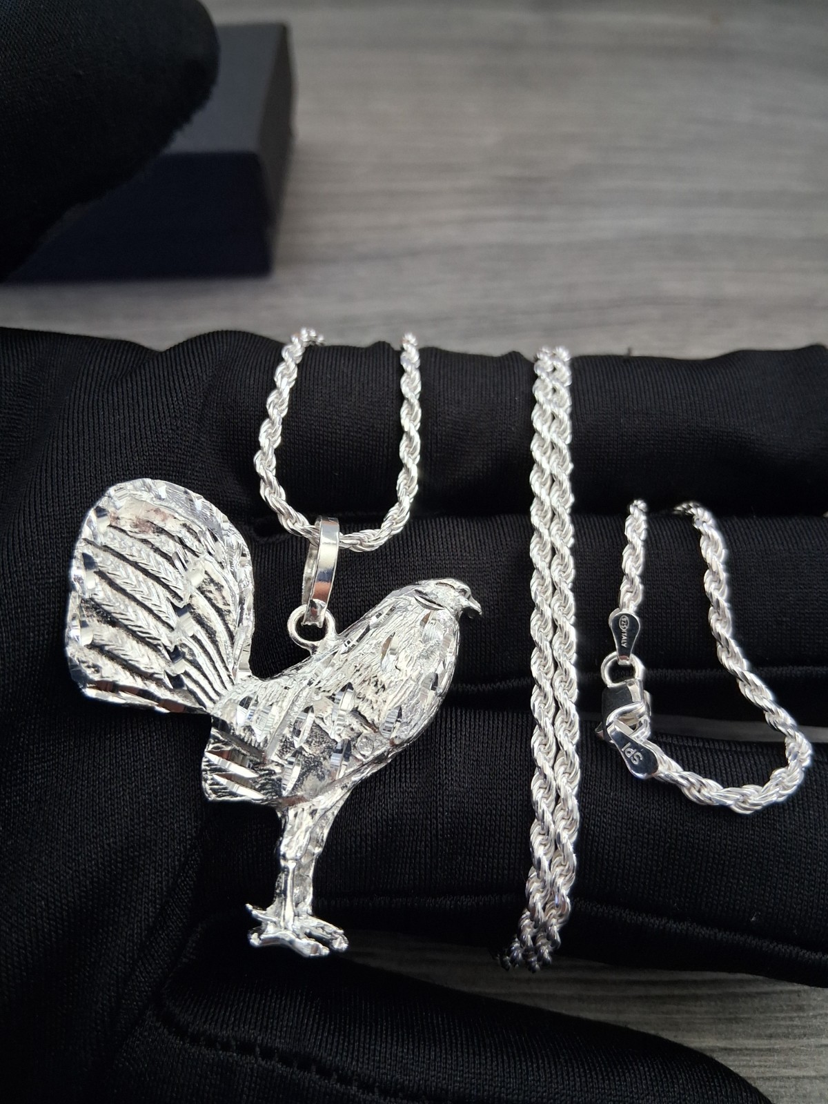 cadena y gallo plata 925 24″ de larga 2.5mm anchor plata marcada