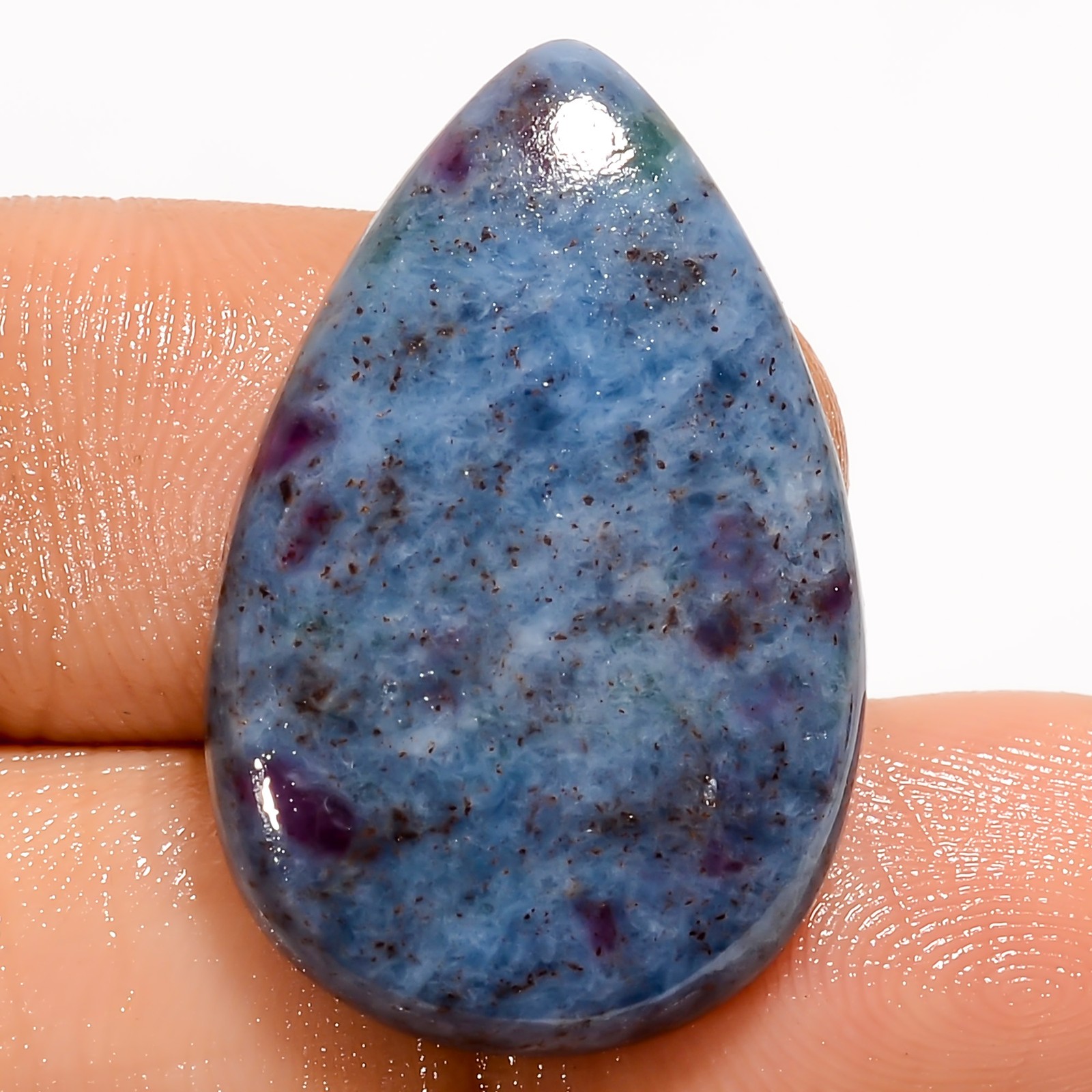 100% Natural Ruby Kyanite Pear Shape Cabochon Gemstone 23 Ct. 26X17X4 mm A-36351