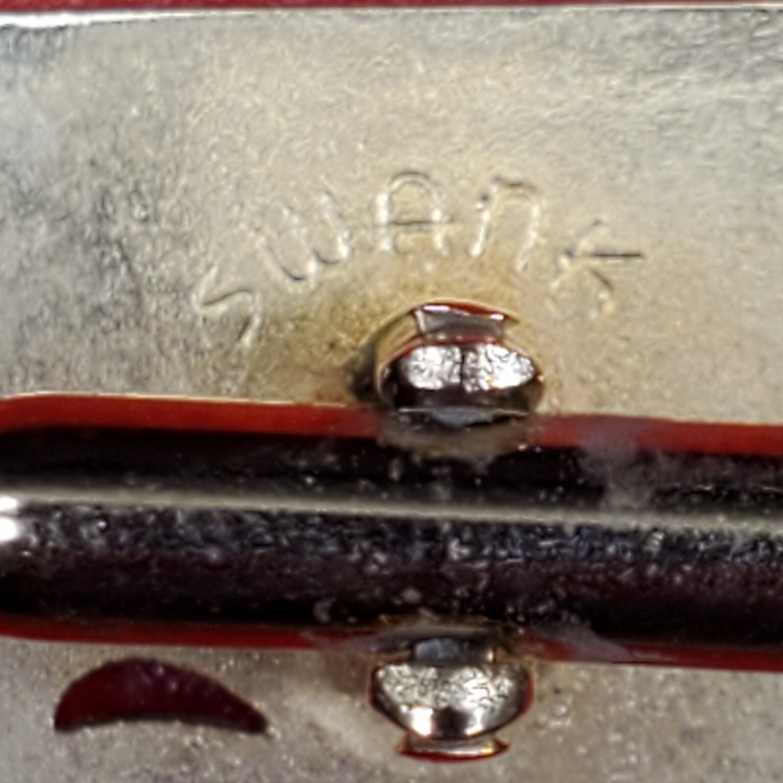 SWANK Cufflinks Square Gold Tone Cuff Links w/ Tie Bar Bullet Back Vintage