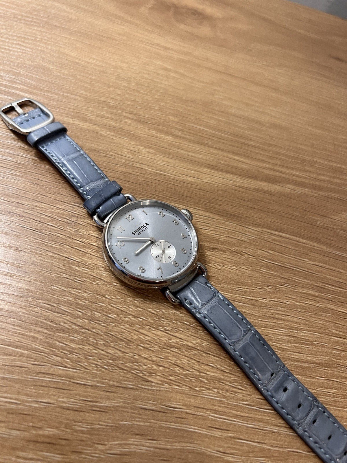 Shinola Canfield Watch 38mm Slate Blue With Alligator Grain Strap