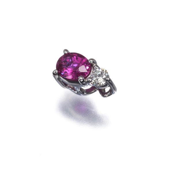 Ruby 0.40ct Diamond 0.05ct Pendant 1000 Platinum