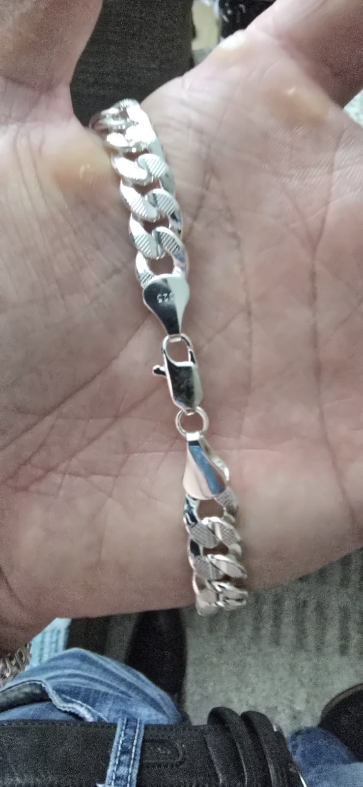 925 Stamped Diamond Cut Cuban With Stitch Pendant
