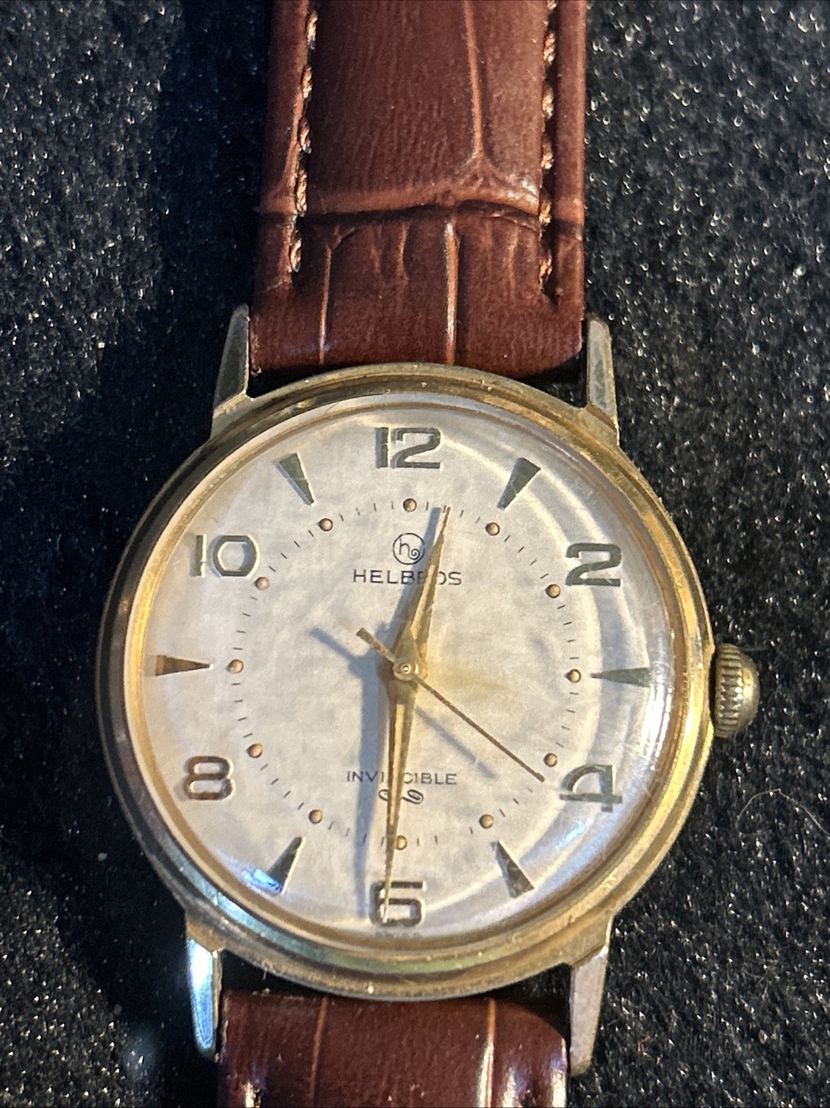 Vintage Helbros Invincible Men’s Watch Mechanical Hand Wind Gold Tone