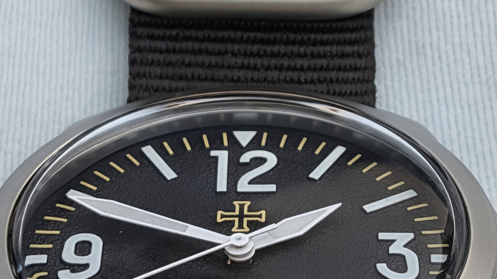 Toujours Pret Mechanical Military Field watch Blasted Stainless steel black 39mm