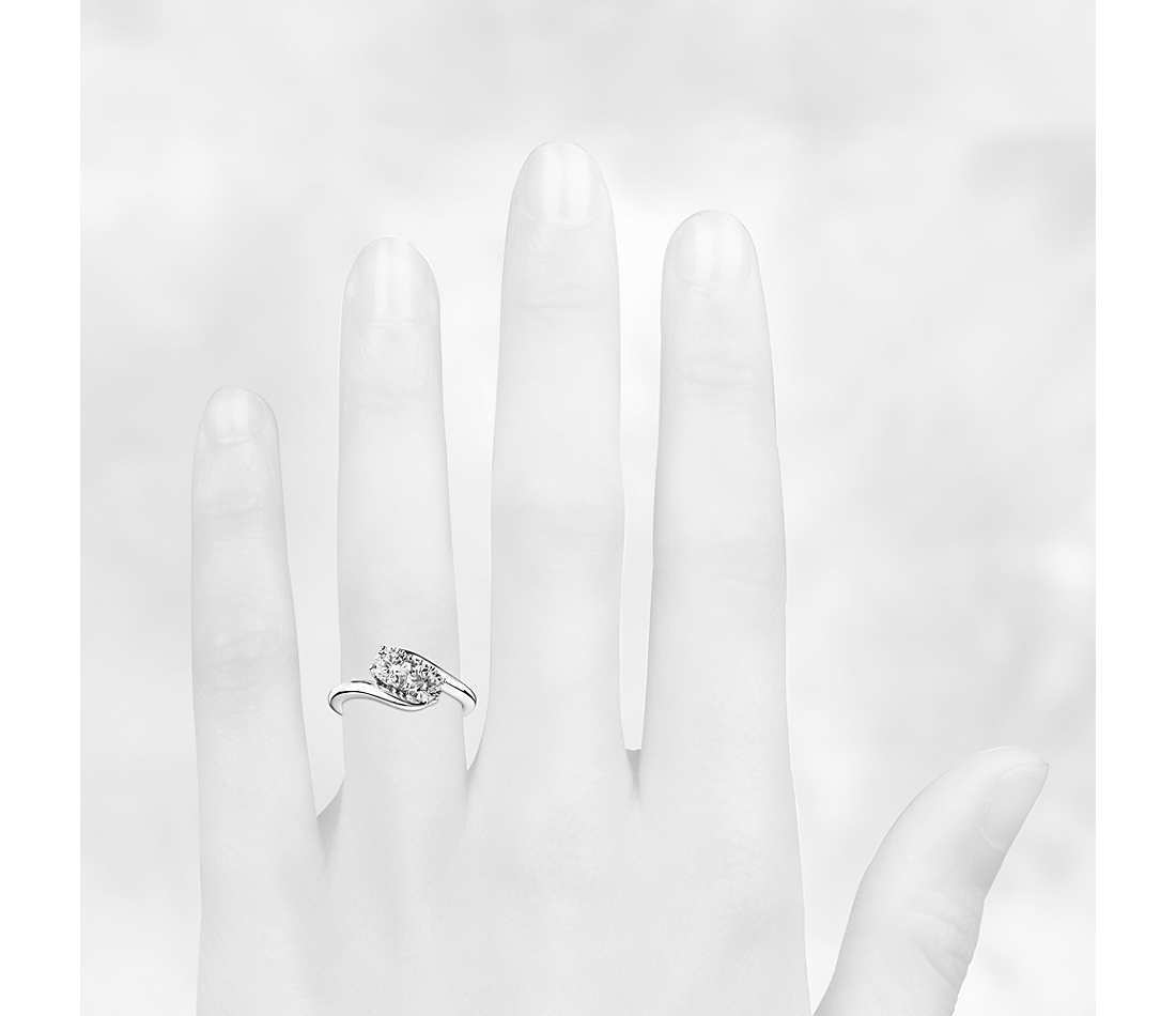 2 Carat Forever Us Two Stone Engagement CZ Solitaire Ring Sterling Silver