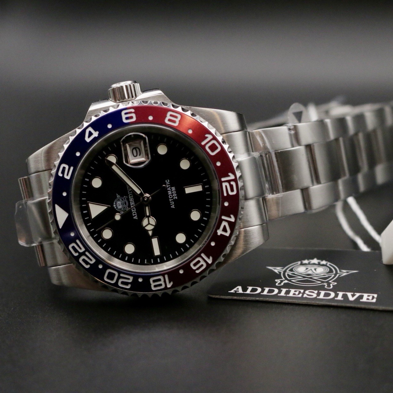🔥Fast Shipping🔥ADDIESDIVE AD2503 Automatic Miyota 8215 Ceramic Pepsi Sapphire