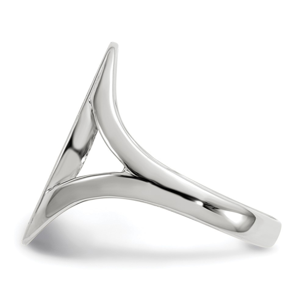 14k White Gold 17.0×9.0mm Closed Back Signet Ring for Women Size 6