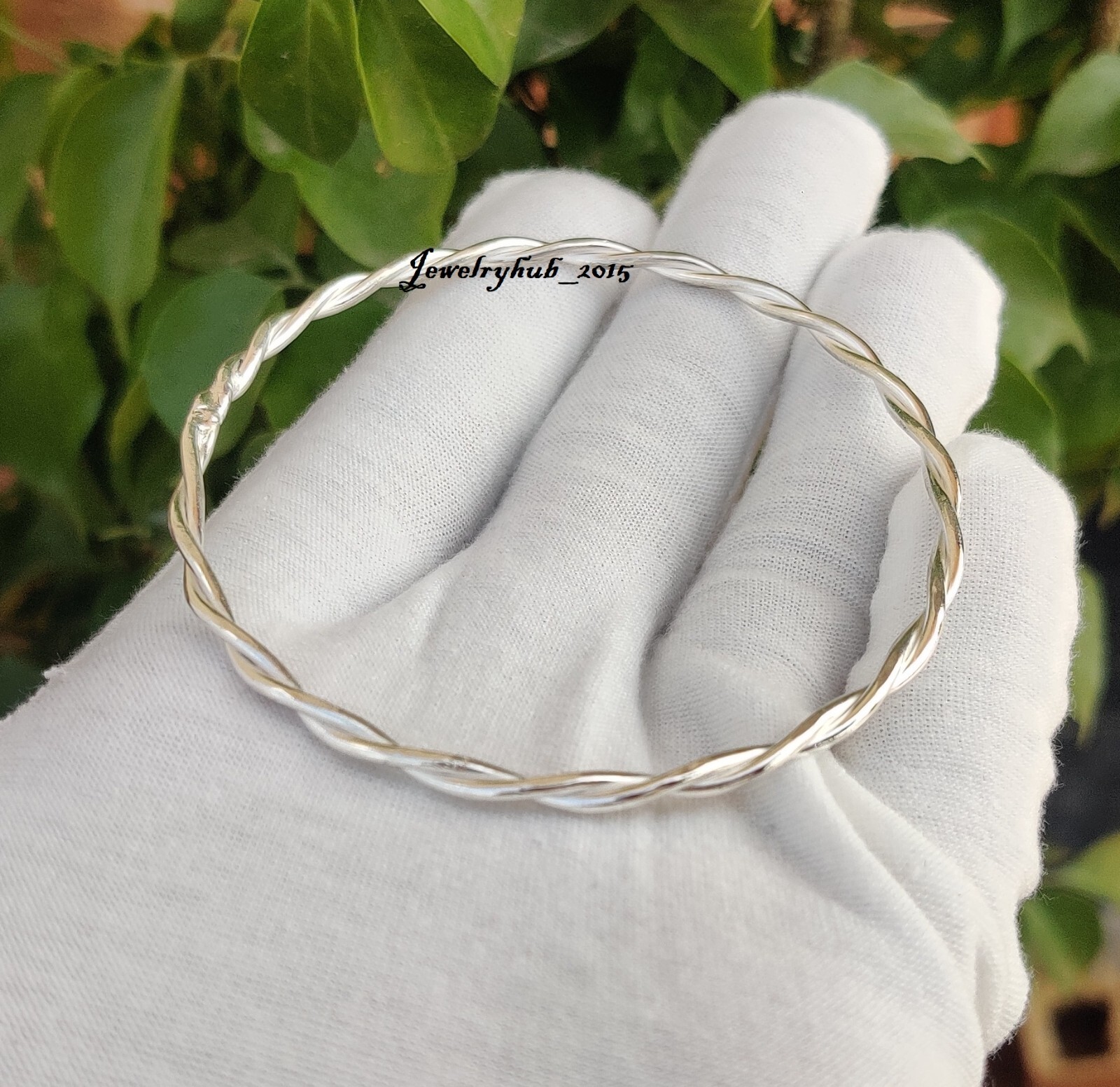 Two Wire Rolled Bangle 925 Sterling Silver Handmade Jewelry Gift For Her PG024
