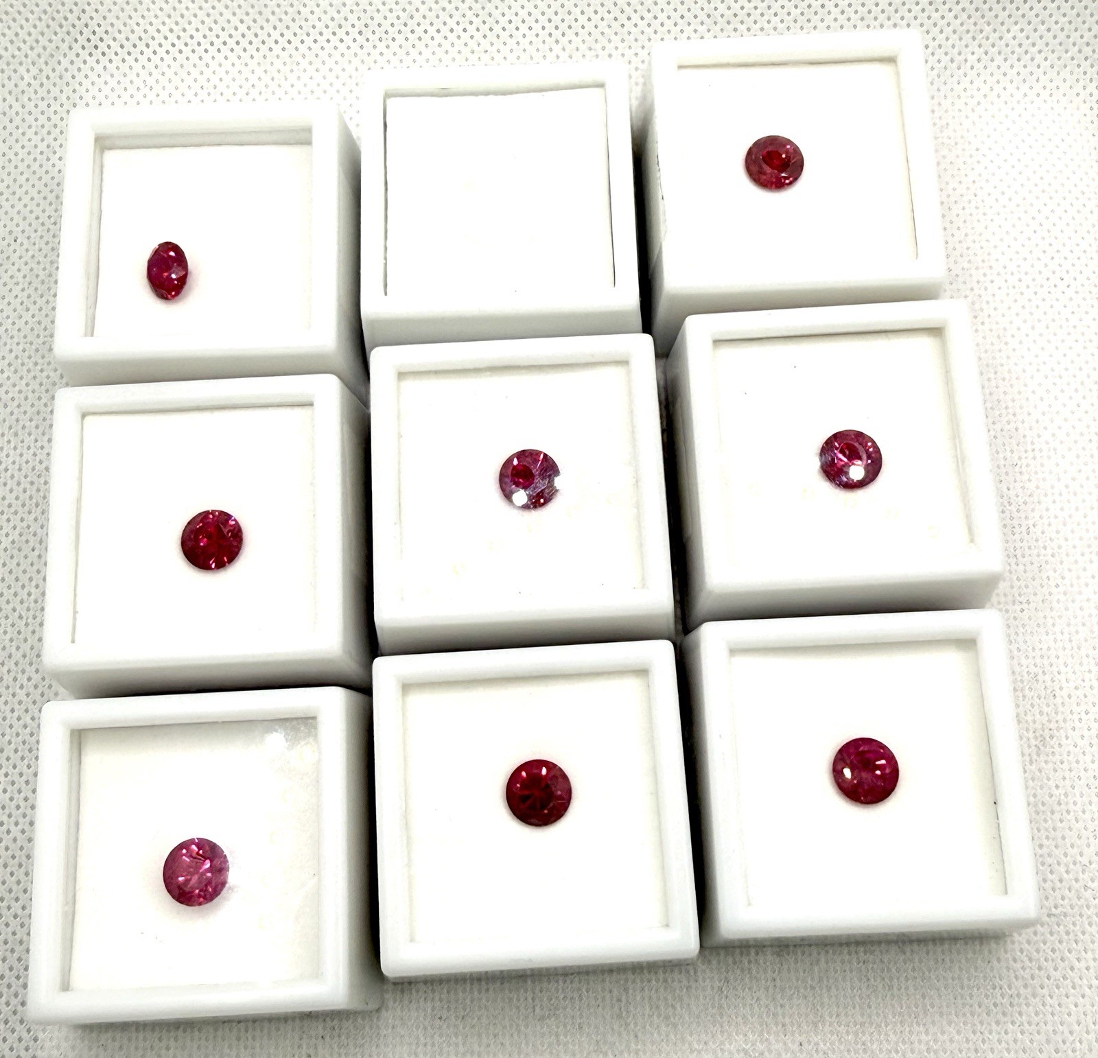 (9) New Lot 6.9 Ct 14mm Blue Moon Quartz Lab Ruby 2 Ct 8mm Cut Gem Single