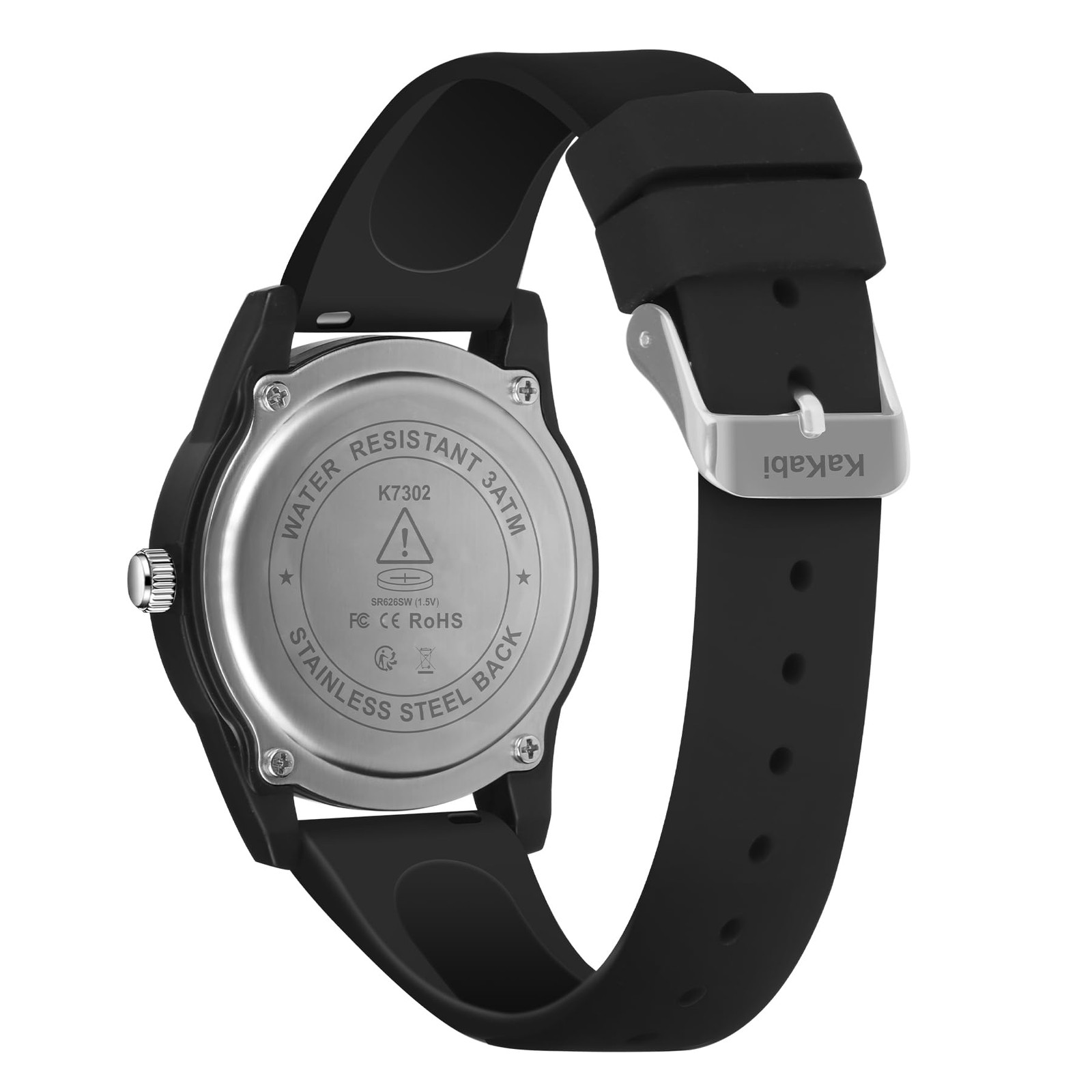 Kakabi Watches for Mens Womens Unisex Easy to Read Analog Quartz Black
