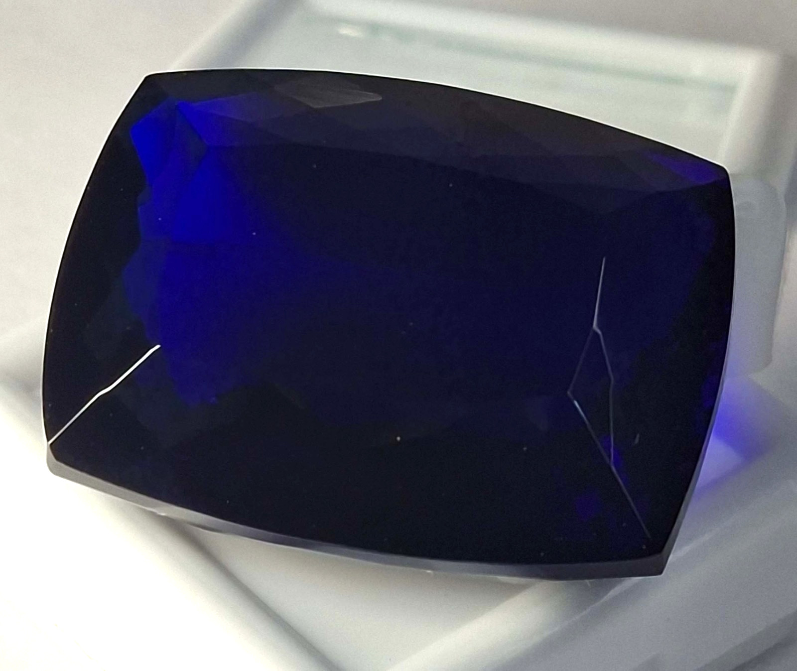 Dark Blue Tanzanite Natural Cushion Cut 58-60 Ct Certified Loose Gemstone TQ1807