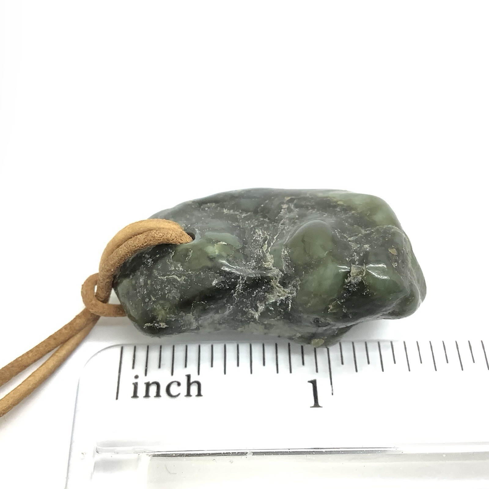 Big Sur Jade Botryoidal Pebble Pendant Green Ocean Nephrite Jade Necklace #291