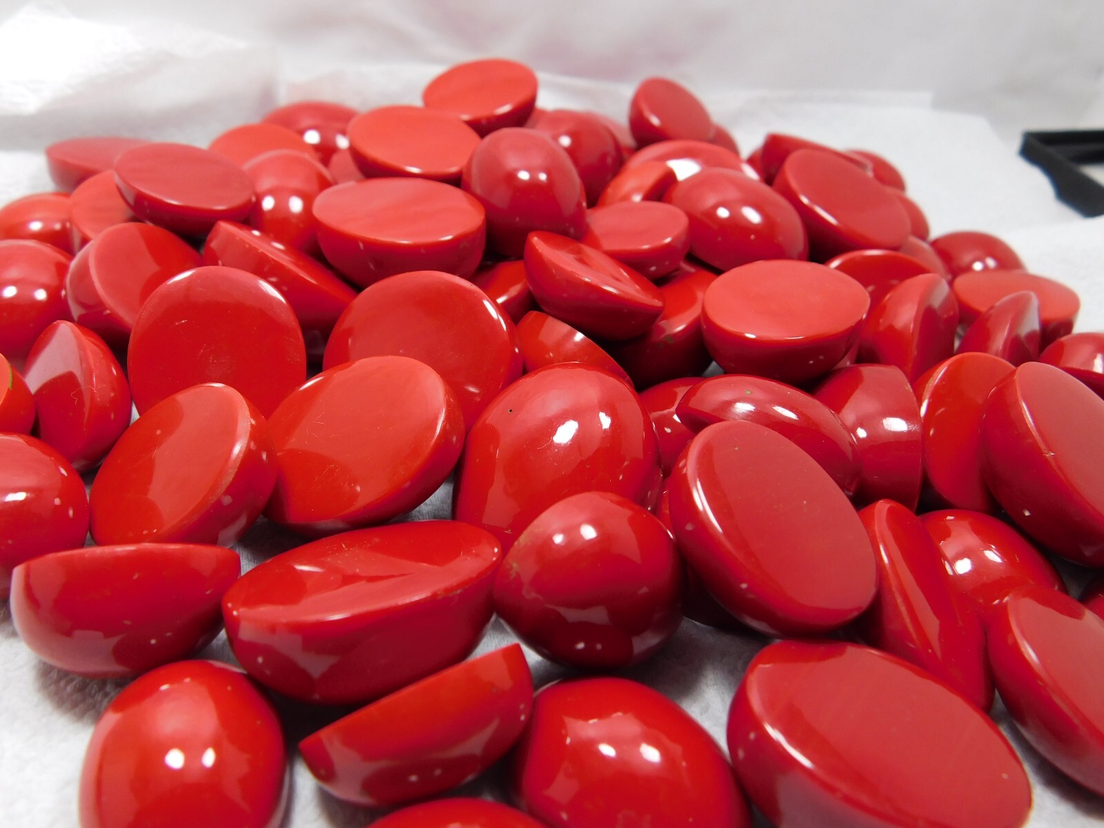 Natural Italian Red Coral 250 Ct Oval Cabochon Cut Loose Gemstone Lot