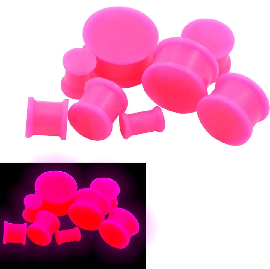 PAIR-SOLID LARGE LIP Silicone Ear Skins-Ear Gauges-Soft Ear plugs-Ear Tunnels