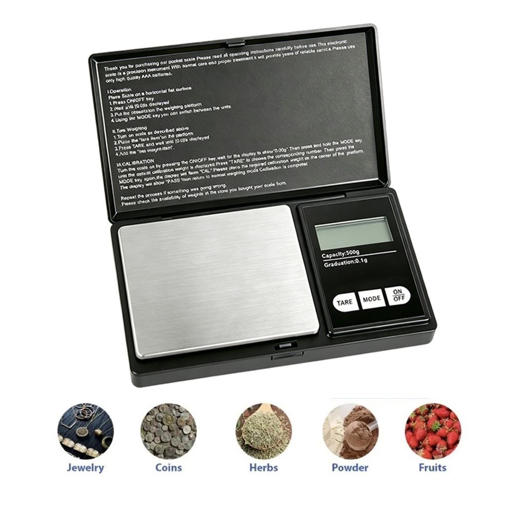 Digital Scales 0.01g-500g Grams Jewellery Gold Weighing Mini Pocket Electronic