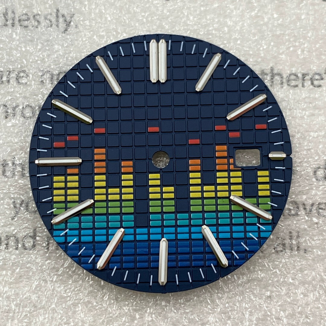 31.8mm NH35 Dial Music Symbol Dial Green Luminous Fits Nh35 Movement watch dial
