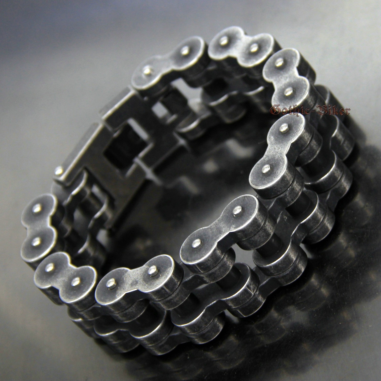 Heavy Chunky Motorcycle Bike Chain Men’s Bracelet Stainless Steel Gunmetal Tone