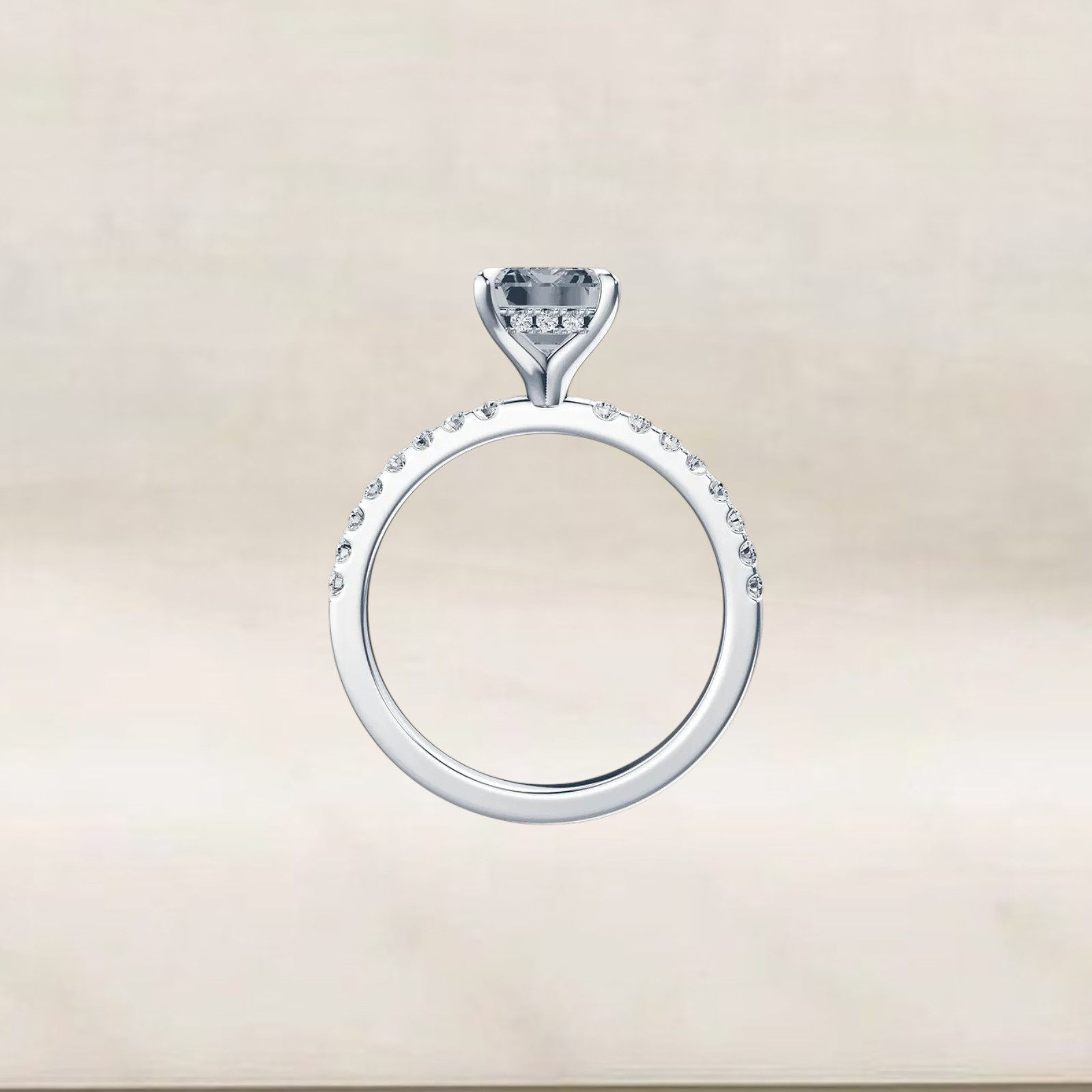 Fancy Vivid Blue 14k White Gold Diamond Ring IGI Lab Created 3.25 Ct Radiant Cut