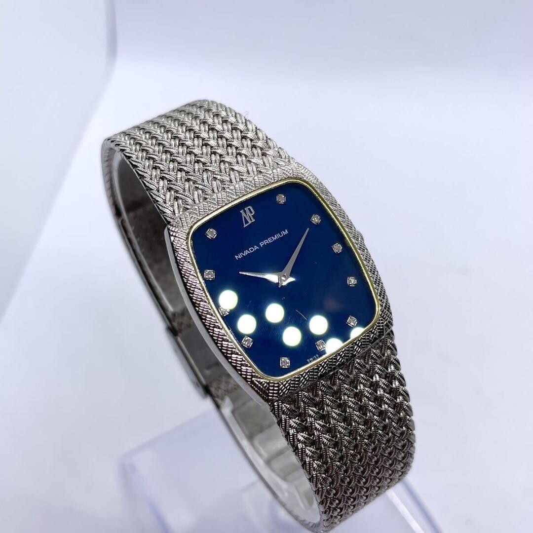 JUNK Nivada Premium 11 Diamond Platinum Lapis Blue Quartz Auth Not Working