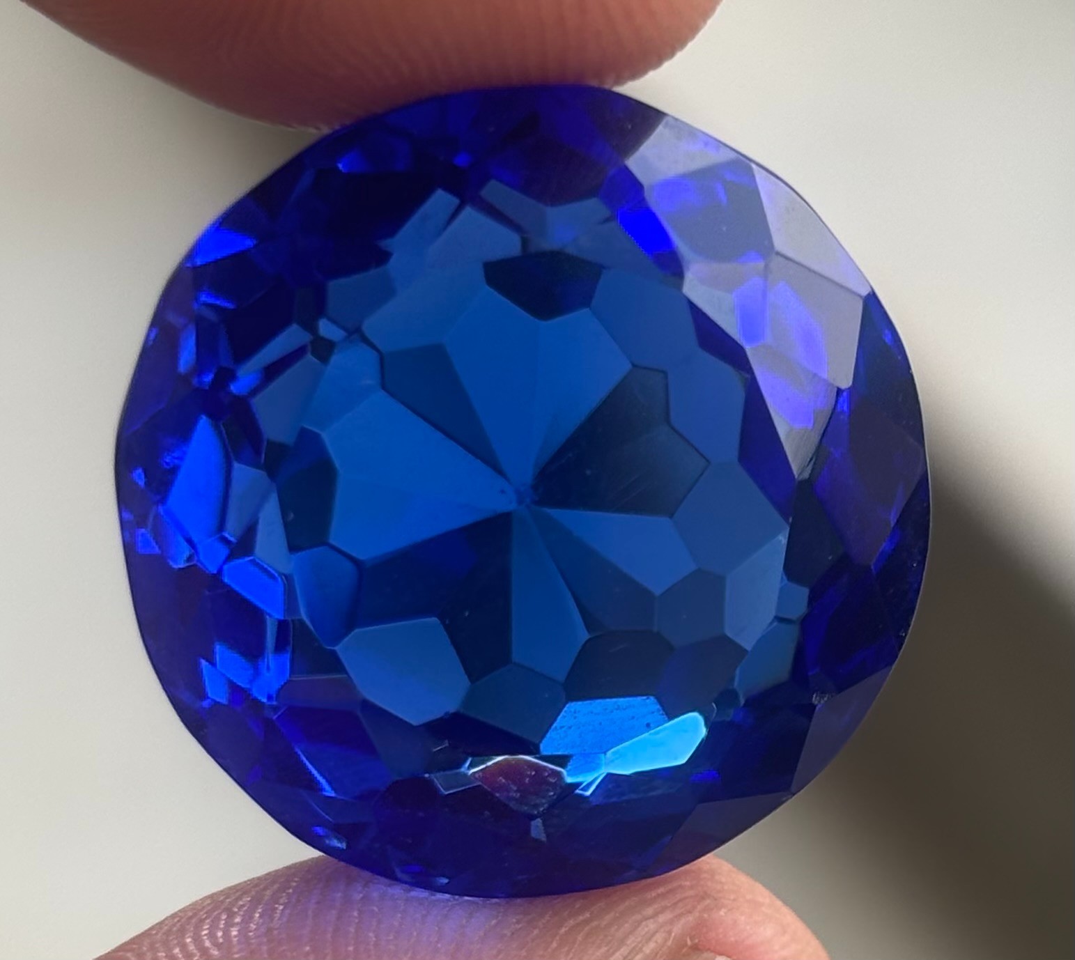 Certified 100 Cts Round Cut Blue Kashmiri Sapphire Loose Natural Gemstone Superb