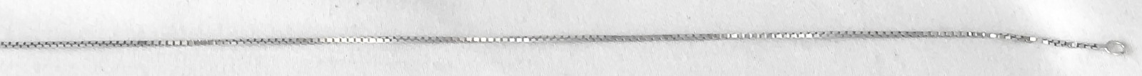 Vintage 14K White Gold Box Chain Necklace, Roughly 20″, Roughly 1mm Width