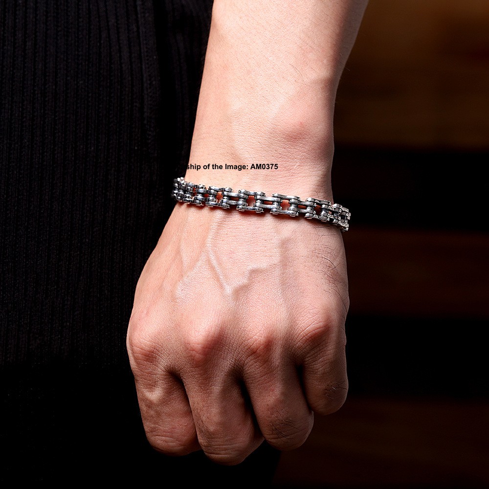 Real S925 Sterling Silver Bracelet 8mm Link Chain 8.26inch Bracelet 39-41g
