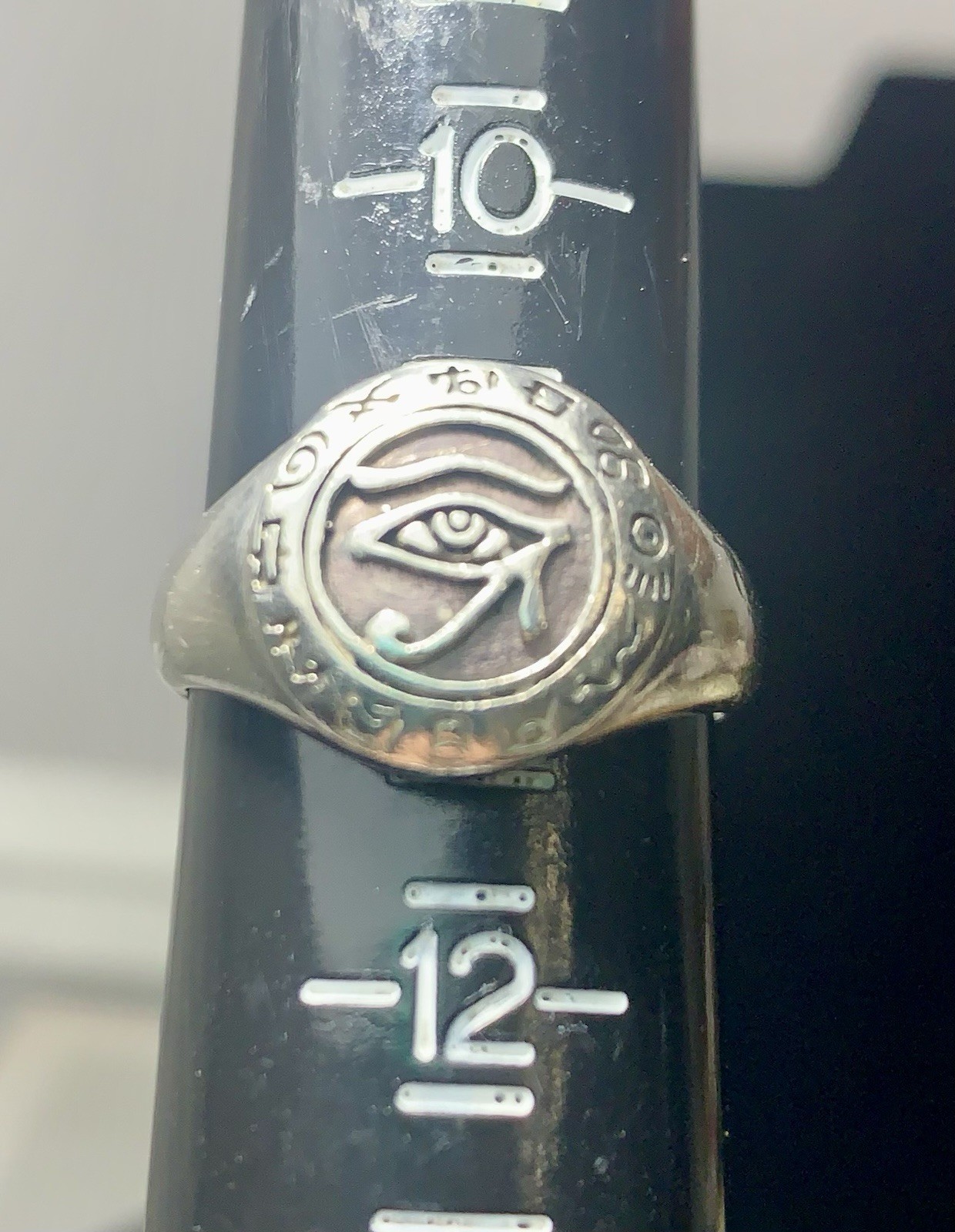 Egyptian Eye Of Horus Ra(Udjat) Men’s Ring By Peter Stone 925 Ster.Sz 11 8grams