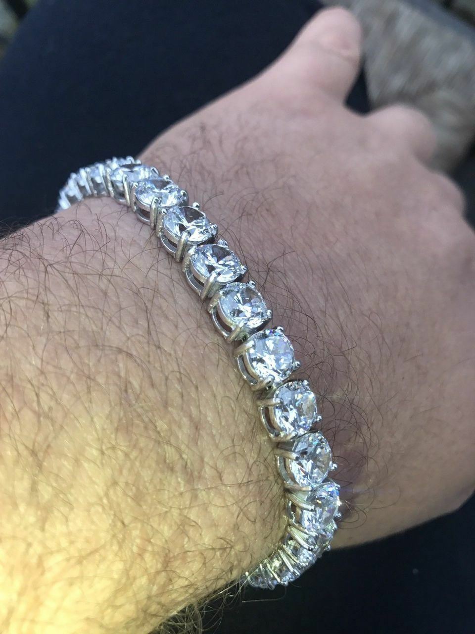 Tennis Bracelet GRA MOISSANITE Passes Tester 2-6.5mm SOLID 925 Sterling Silver