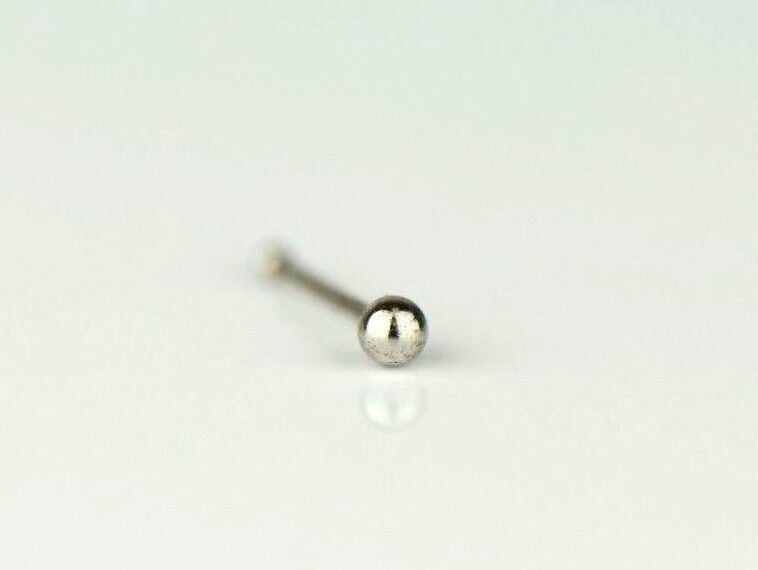 14k Yellow or White Gold Ball Nose Piercing Stud
