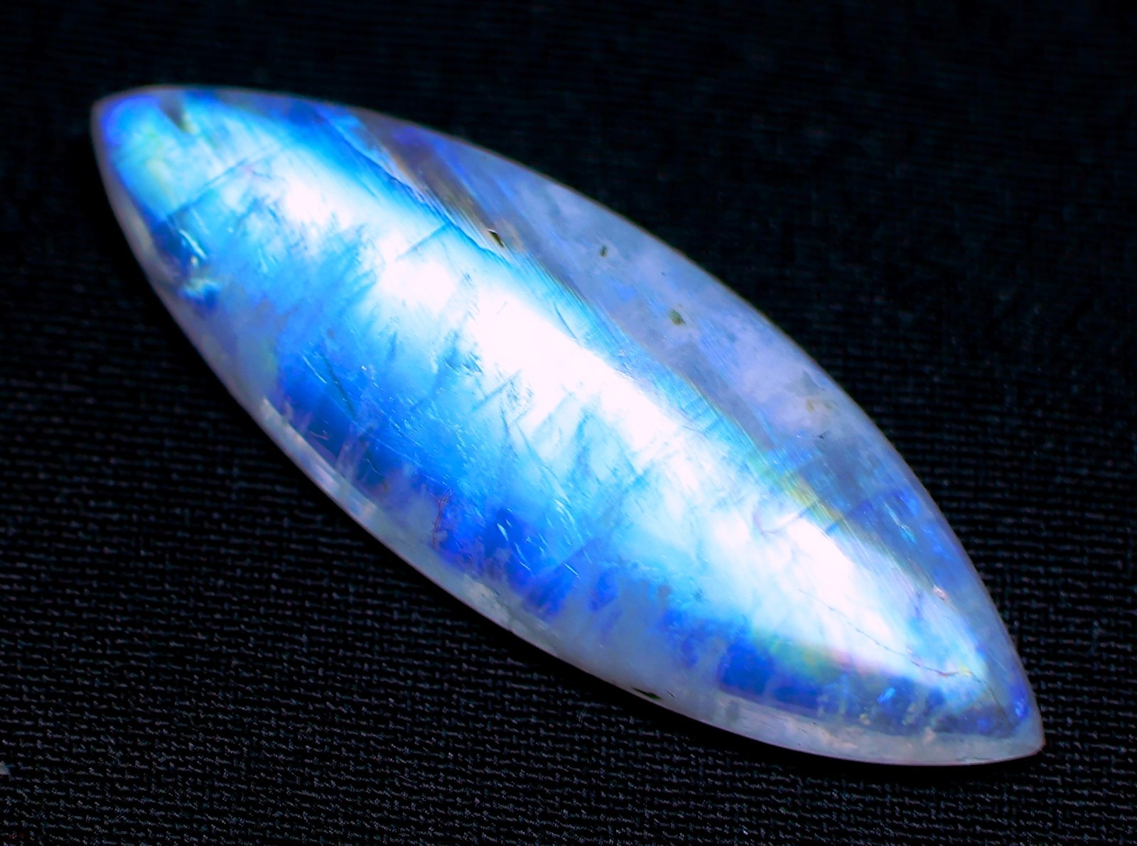 11 Ct 5X10X19 mm Natural Blue Fire Rainbow Moonstone Fancy Cabochon Gems RQ-309