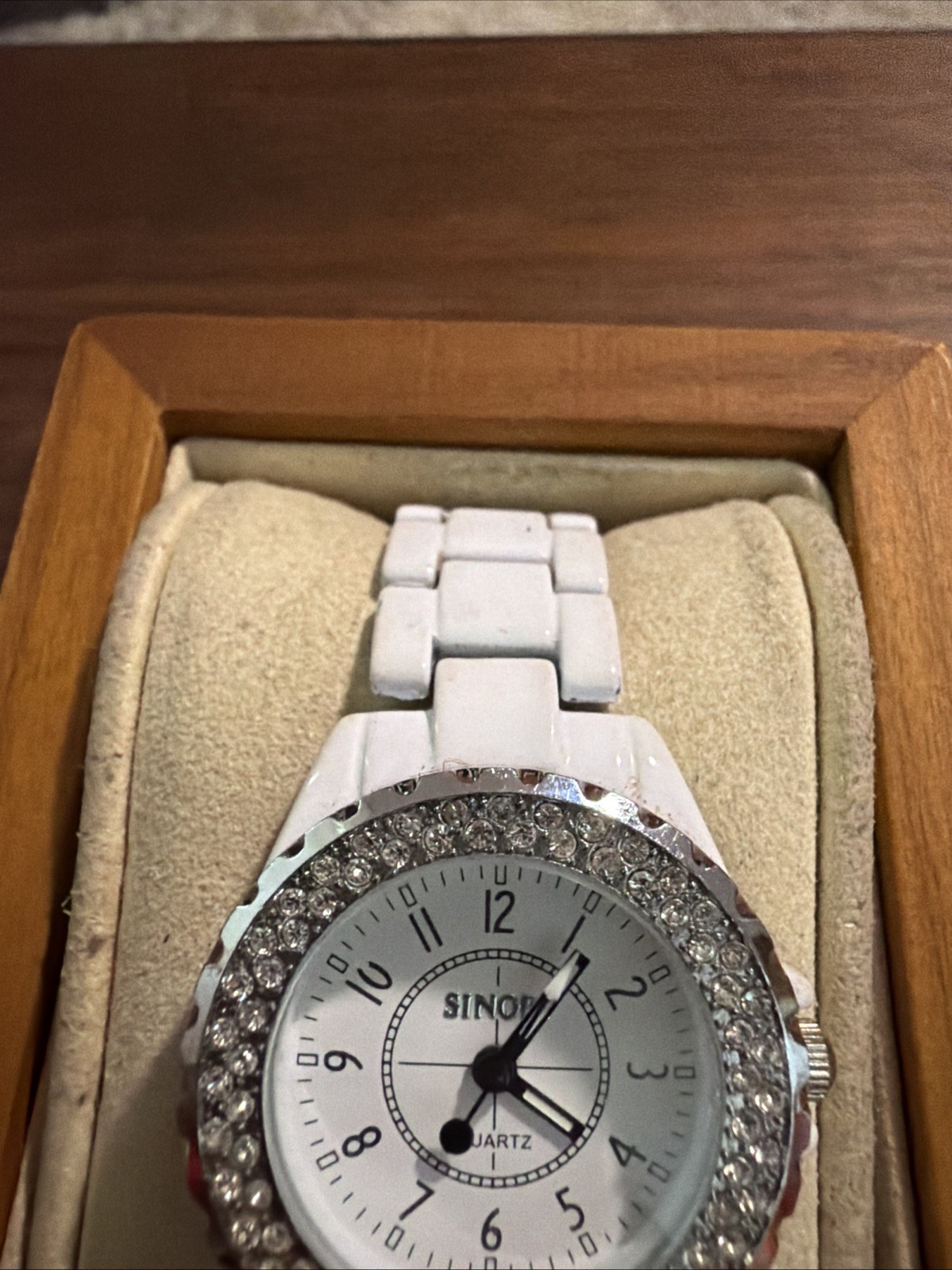 Women’s Sinobi Quartz White Watch Diamond Accent Needs New Battery