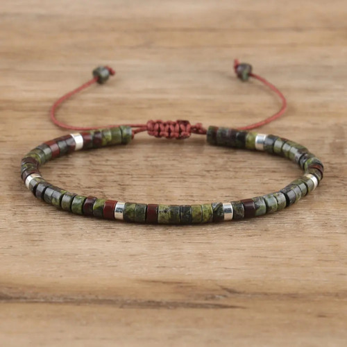 Green Nephrite Jade 4mm Bead Healing Protection Lucky Crystal Women Men Bracelet