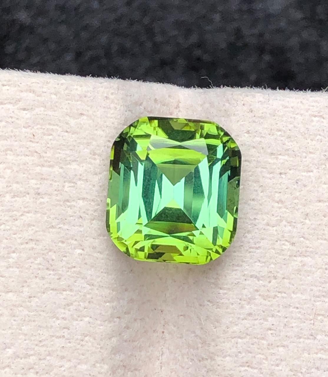 6.80 carat Natural Bluish Green Tourmaline with cushion cut from Afghanistan