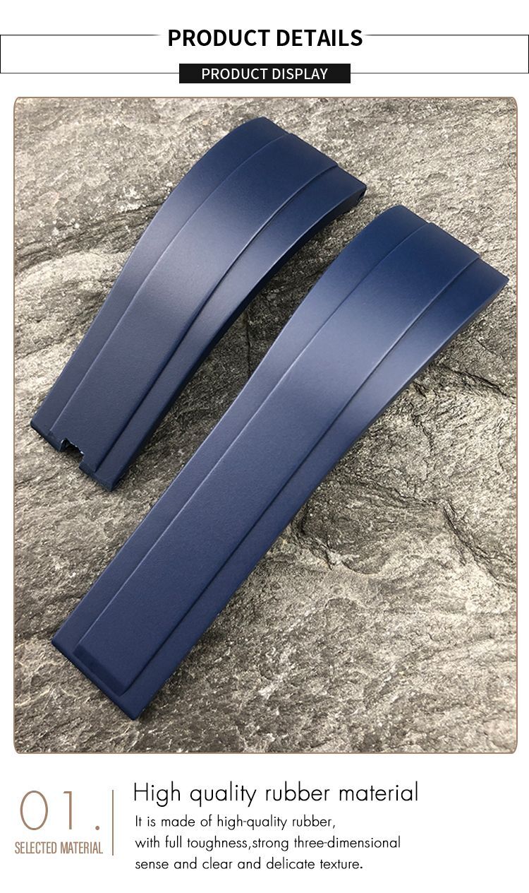 20 21mm Nature Rubber Watch Band Strap Fits Rolex Sky Dweller Old Daytona