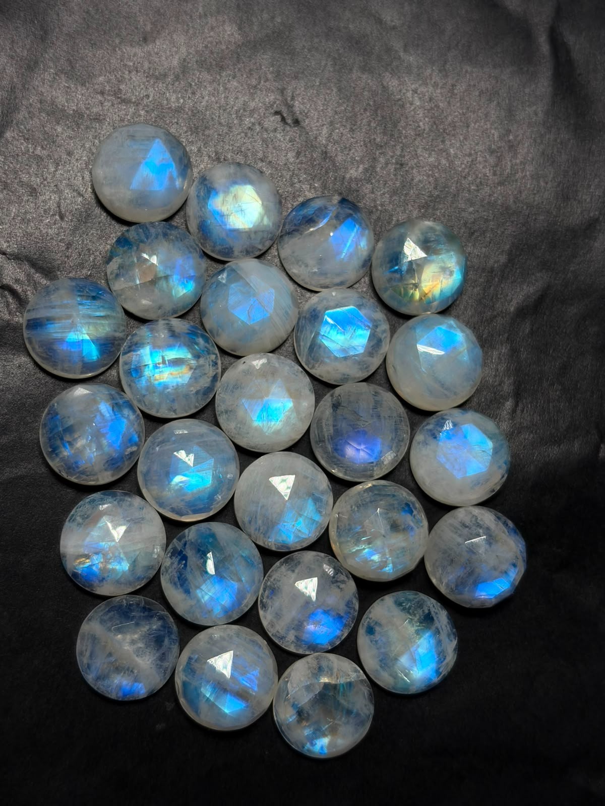 Rainbow Moonstone A One Quality 100% Natural Moonstone Rose Cut Loose Gemstone