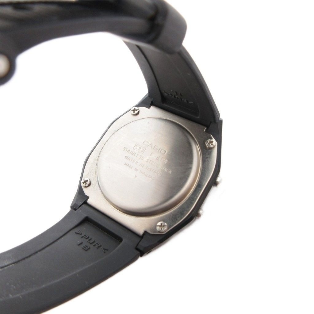 CASIO F-84W-1QJH Digital Quartz Black Rubber Band Lightweight Men’s Watch 35mm