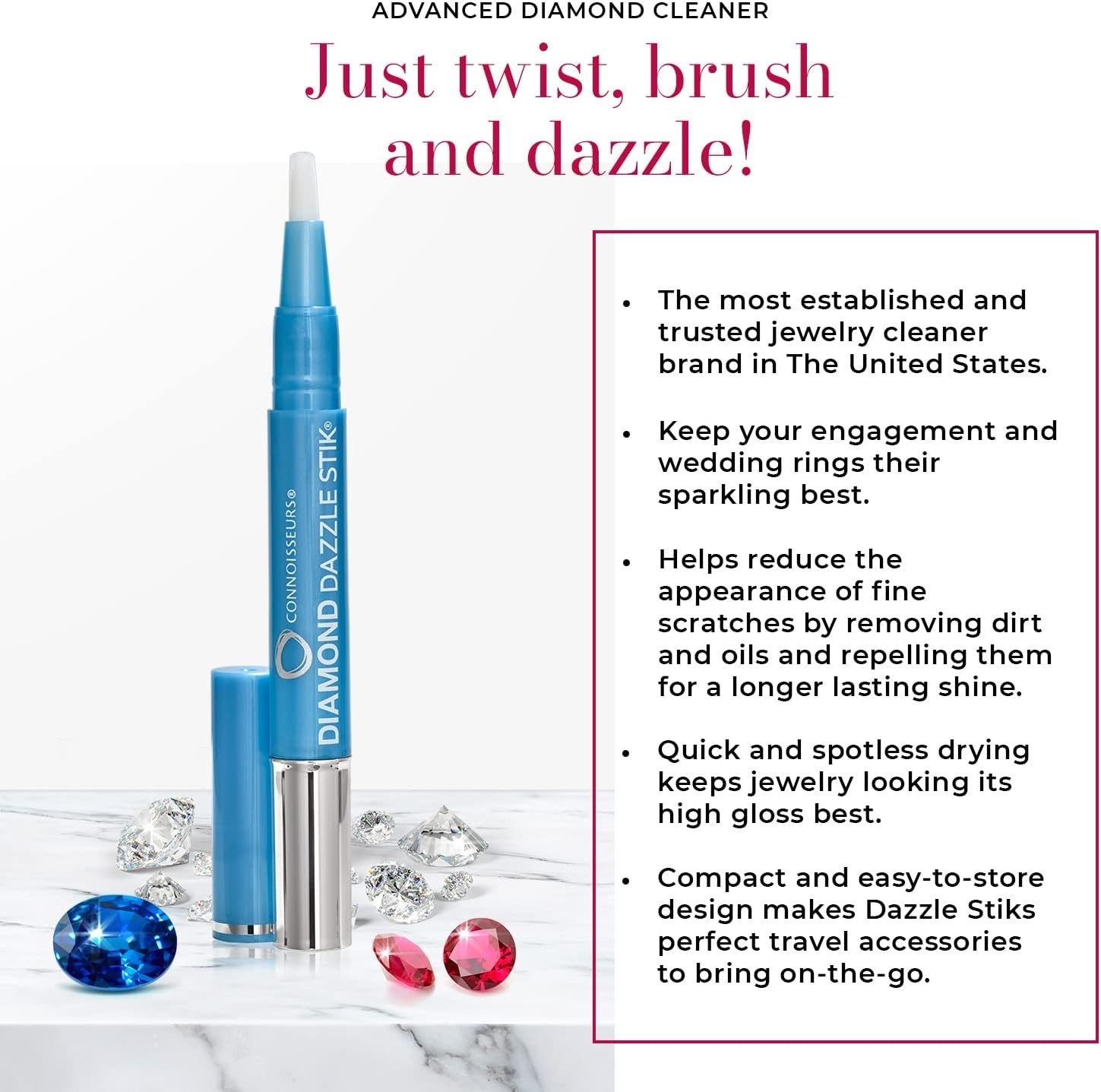 Diamond Dazzle Stik: Portable Jewelry Cleaner for Sparkling Diamonds & Stones