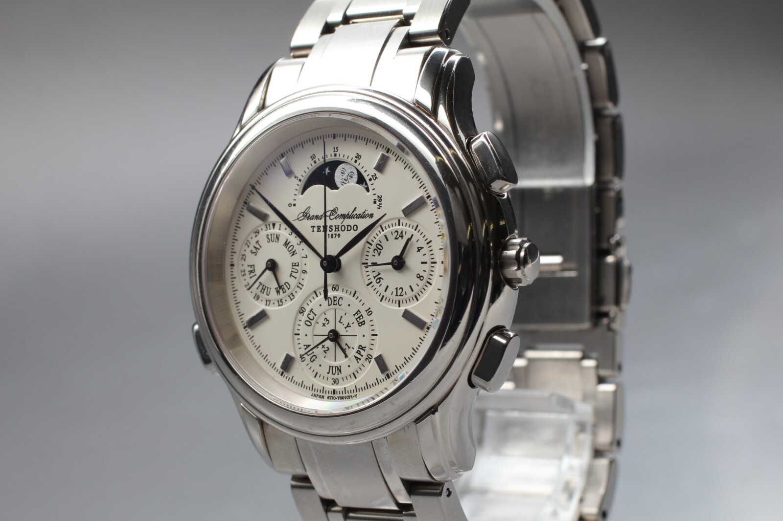 Read “Exc+5” TENSHODO Grand Complication Moon phase Mens Quartz Watch From Japan