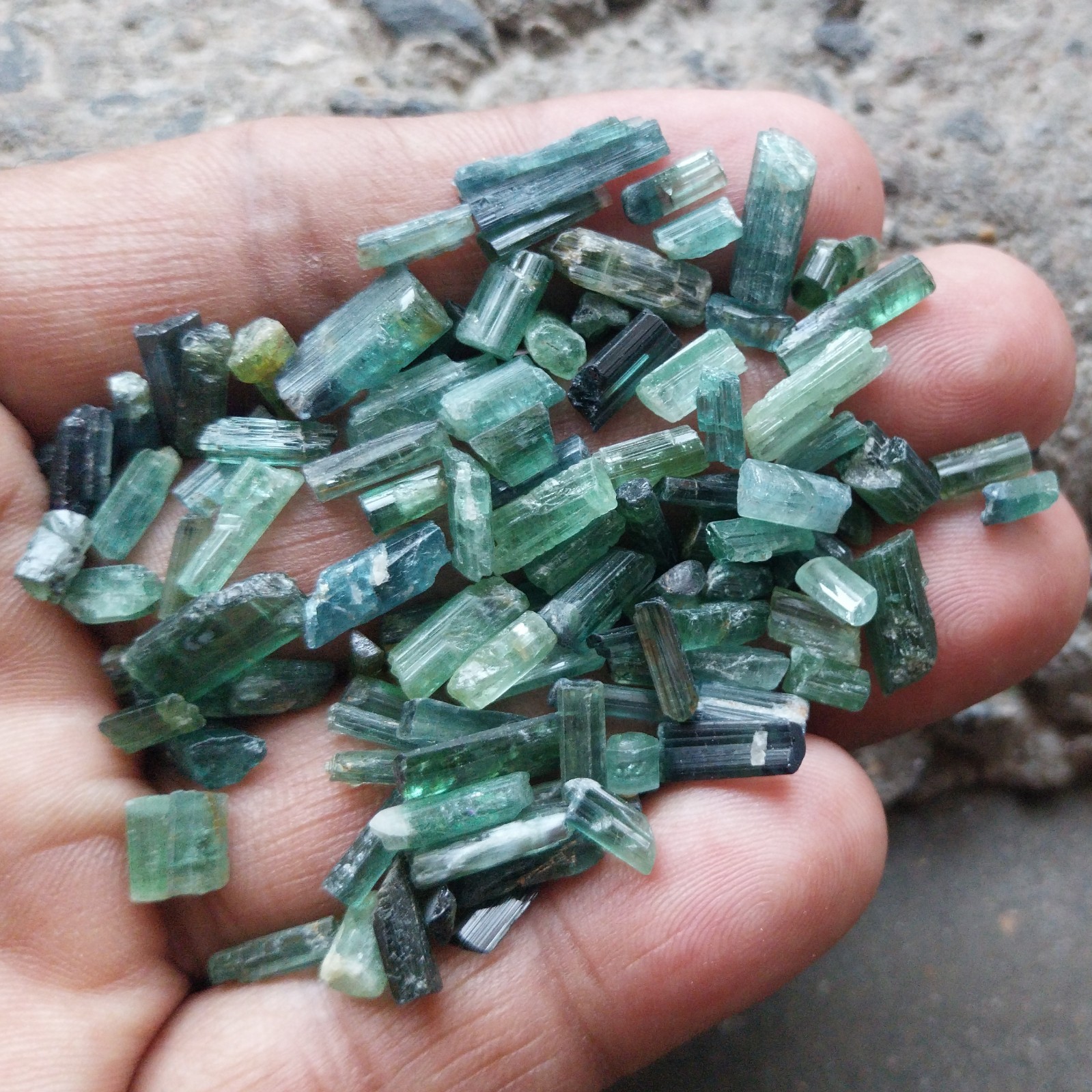 30 Carat 3 to 12 MM Natural Greenish Blue Color Tourmaline Raw Rough Gemstone