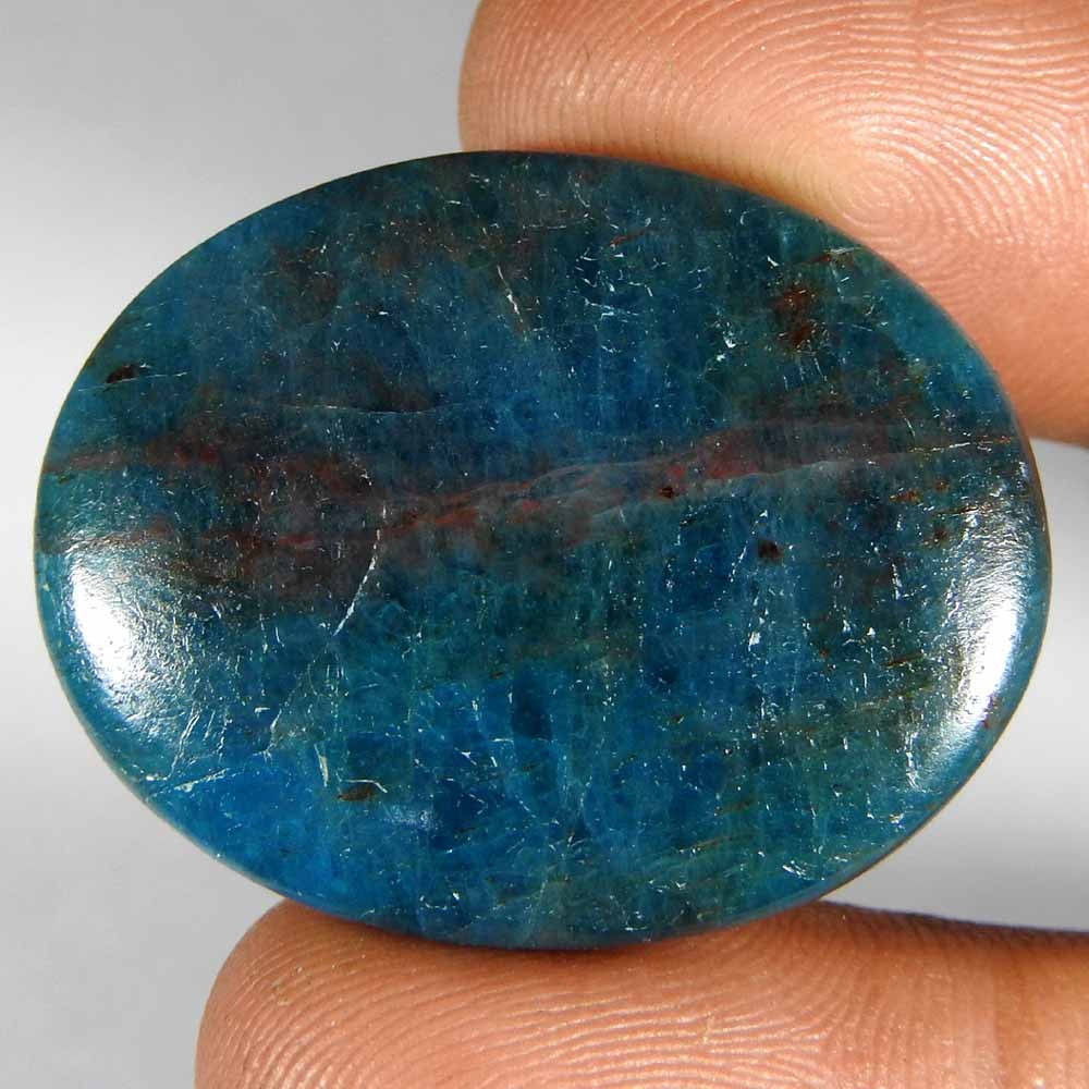 40.55Cts100%Natural Blue Apatite Oval Cabochon(31x24x4)Loose Gemstone