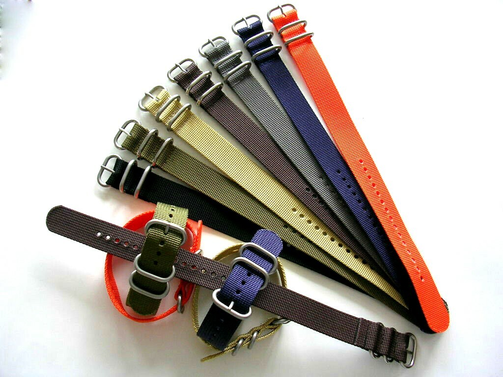 20mm Black Red stitch 1pc NATO G10 UTC nylon watch band strap RAF Bond IW SUISSE