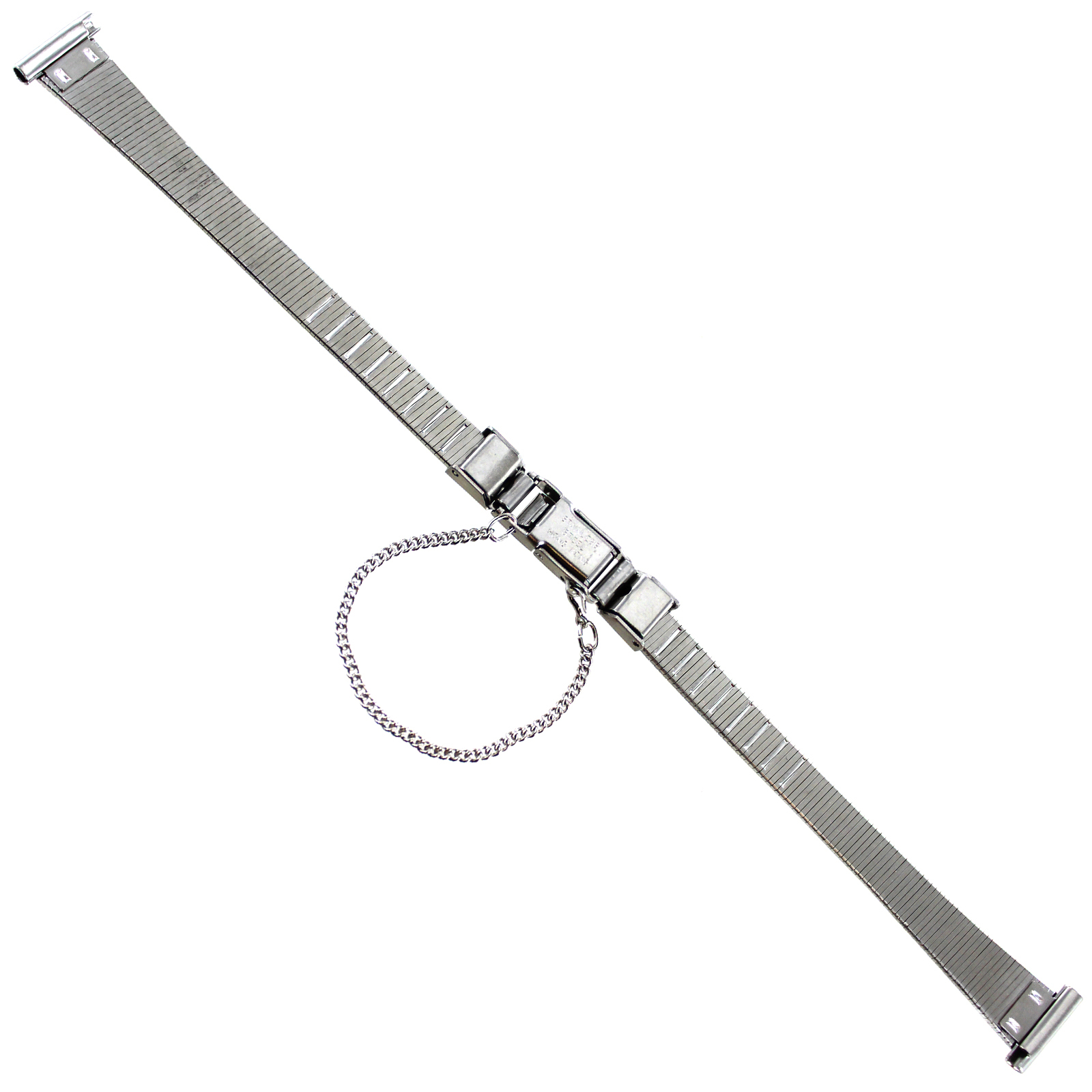 12mm Name Brand Center Clasp With Safety Chain Stainless Steel Ladies Watch Band