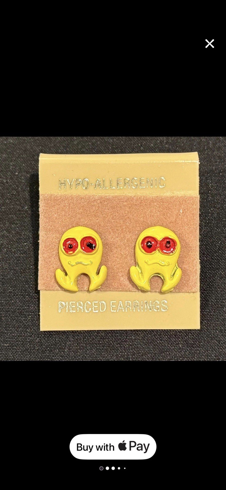 PAC Man Ghost Arcade Earrings 80s Retro Hyper Allergenic
